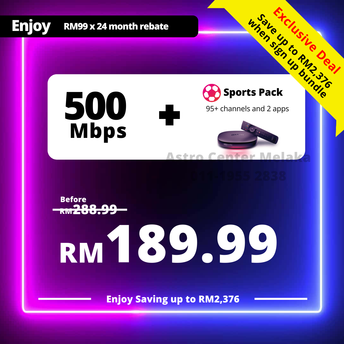 Astro 500Mbps + Astro One - Sports Pack