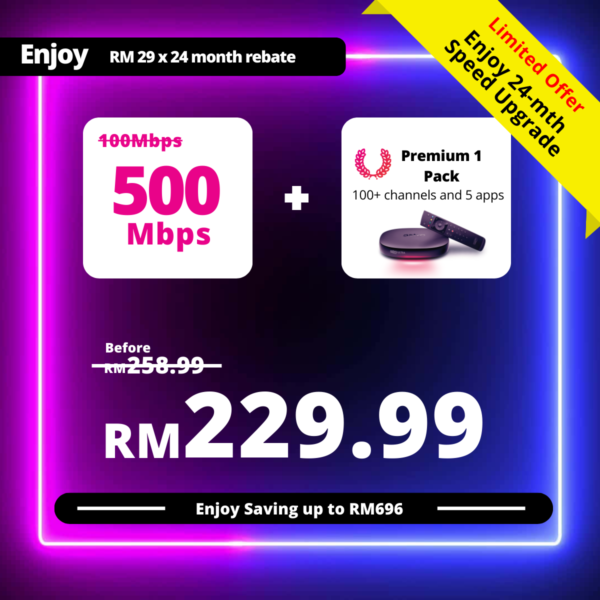 Astro Fibre 100 Mbps + Premium Pack 1