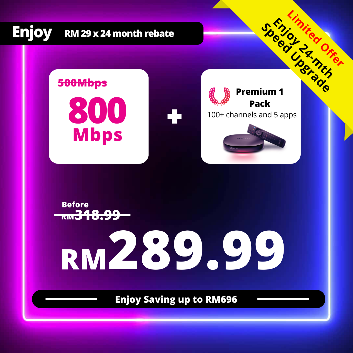 Astro Fibre 500 Mbps + Premium Pack 1