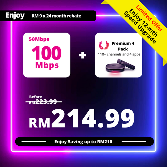 Astro Fibre 50 Mbps + Premium Pack 4