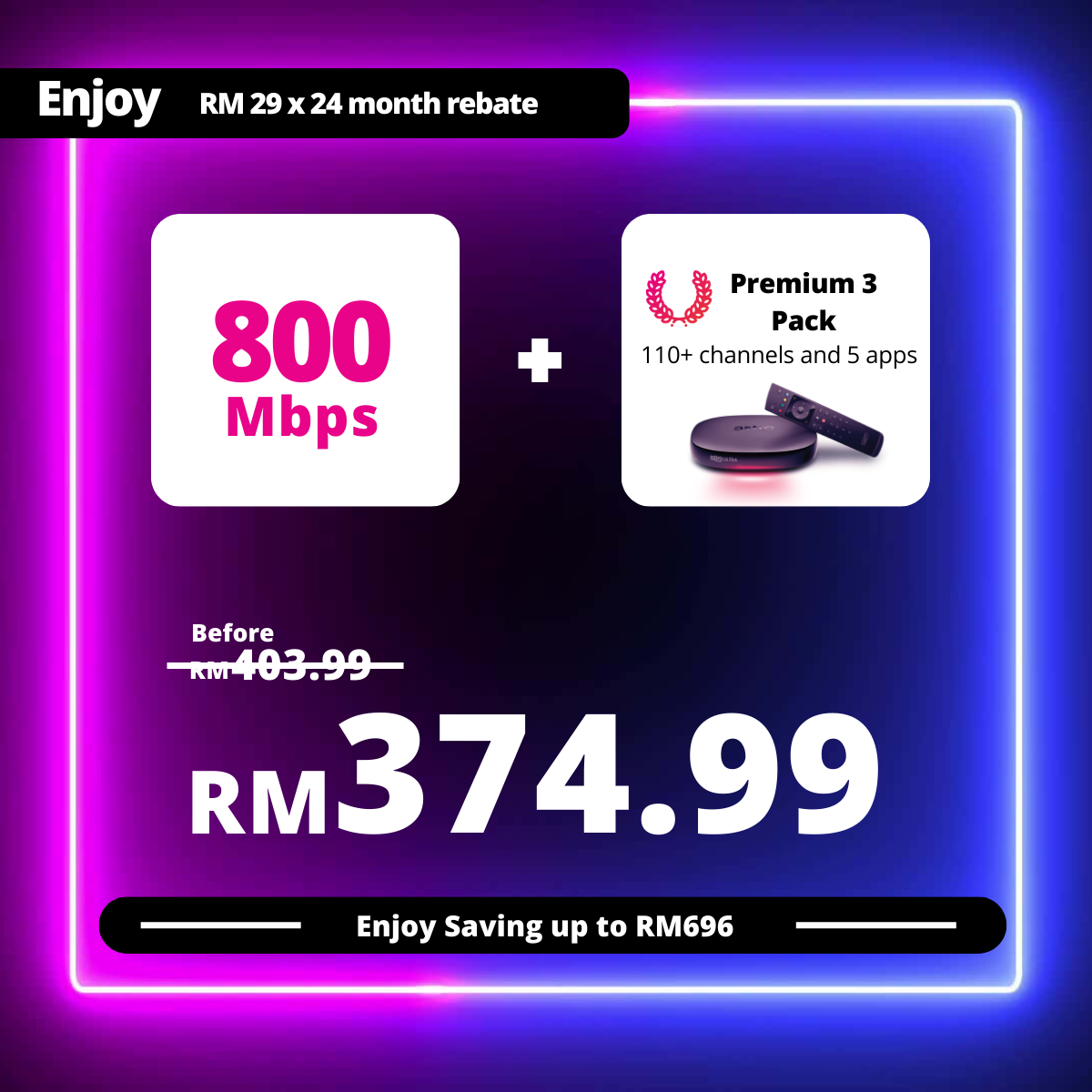 Astro Fibre 800Mbps + Premium Pack 3