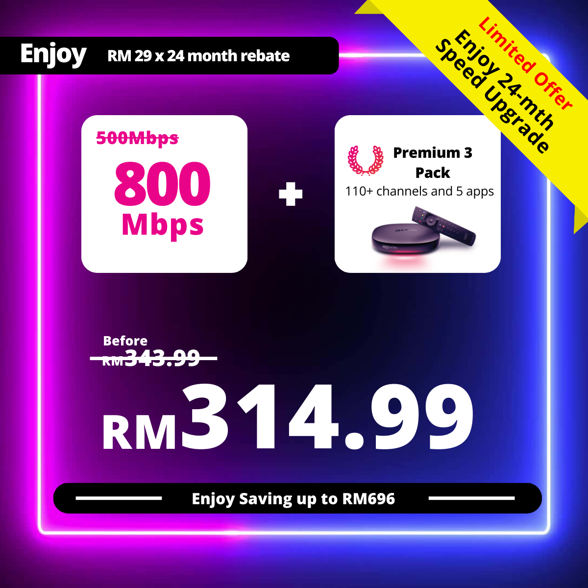 Astro Fibre 500 Mbps + Premium Pack 3