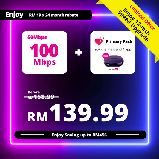 Astro Fibre 50 Mbps + Primary Pack