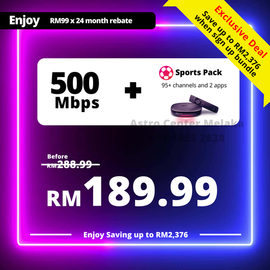 Astro 500Mbps + Astro One - Sports Pack